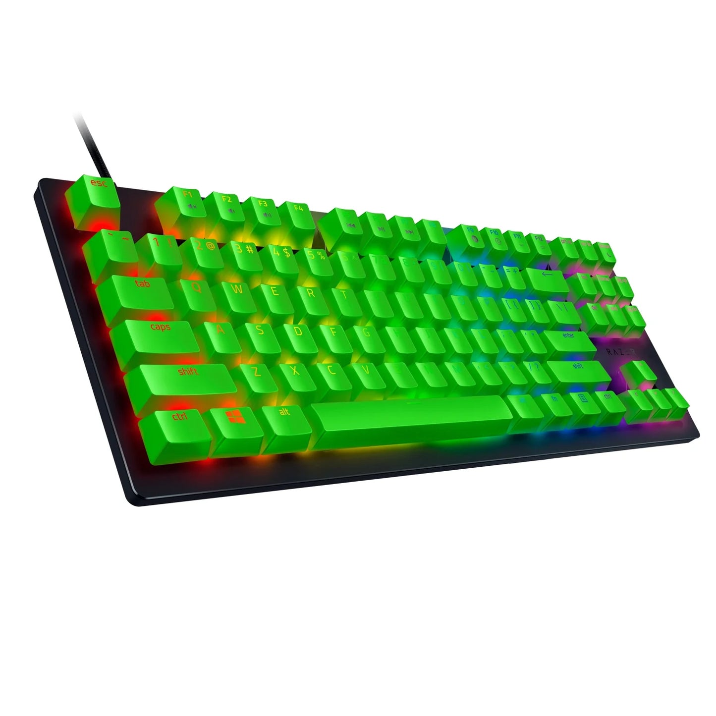 Huntsman Tournament Edition Wired Optical PC Gaming Keyboard, 87 Key, Green Keycaps, Black