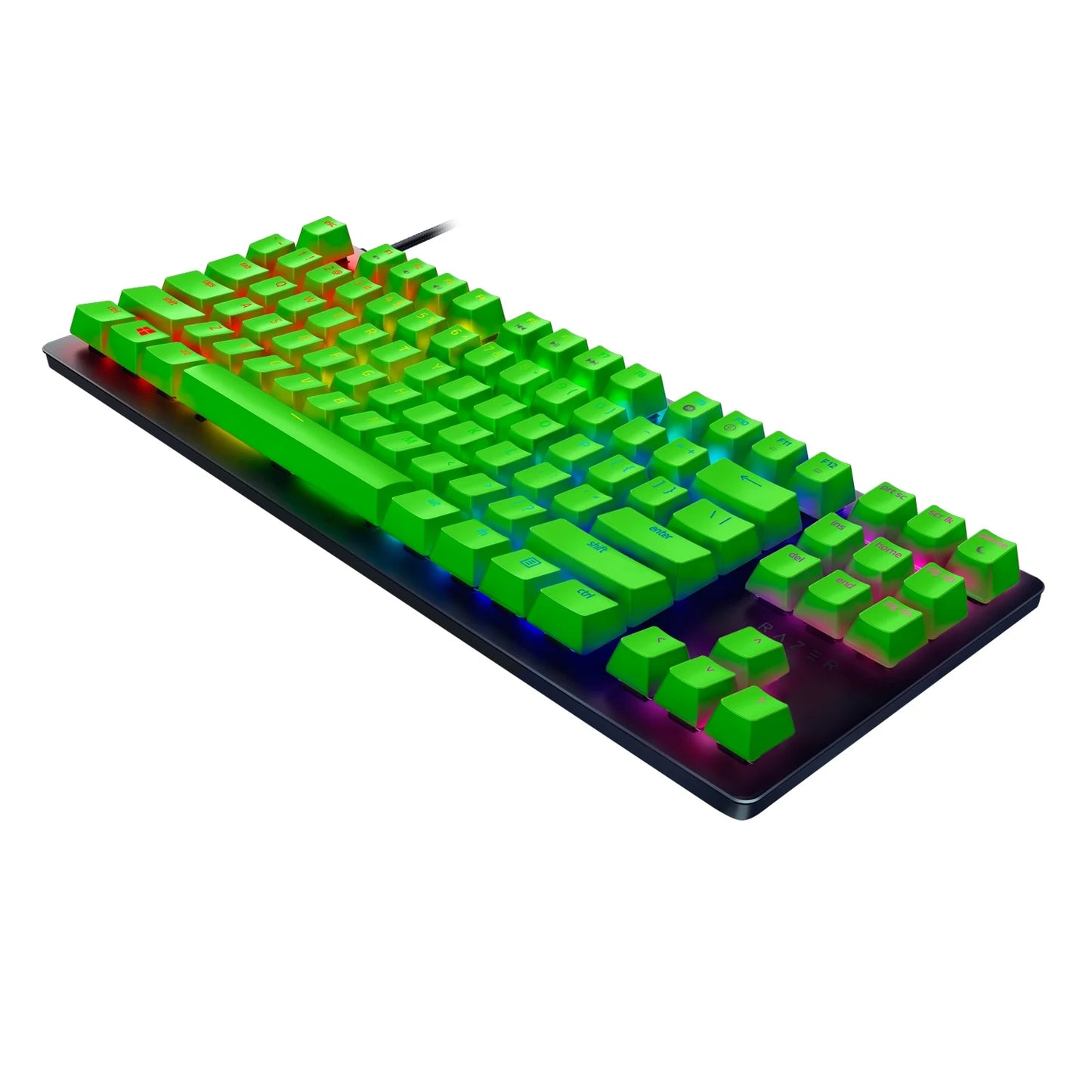 Huntsman Tournament Edition Wired Optical PC Gaming Keyboard, 87 Key, Green Keycaps, Black