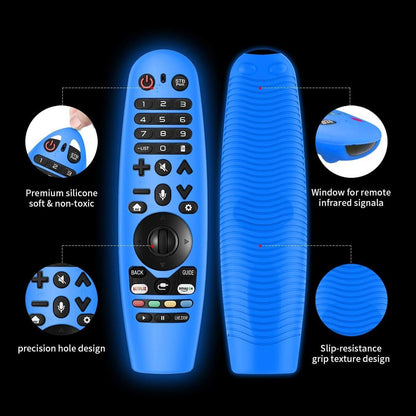 2 Packs Silicone Remote Cover for LG AN-MR19BA / LG AN-MR18BA / LG AN-MR600 / LG AN-MR650/ Magic Remote Control,  Lightweight Protective Case Cover with Lanyard for LG Smart TV Remote