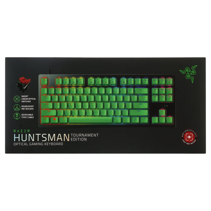 Huntsman Tournament Edition Wired Optical PC Gaming Keyboard, 87 Key, Green Keycaps, Black
